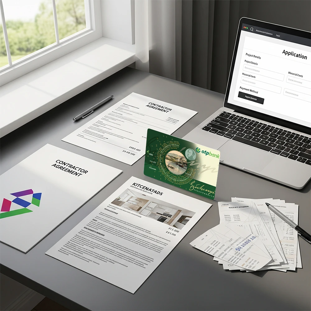 Kép dokumentációról (számlák, szerződések) és online pályázati felületről.